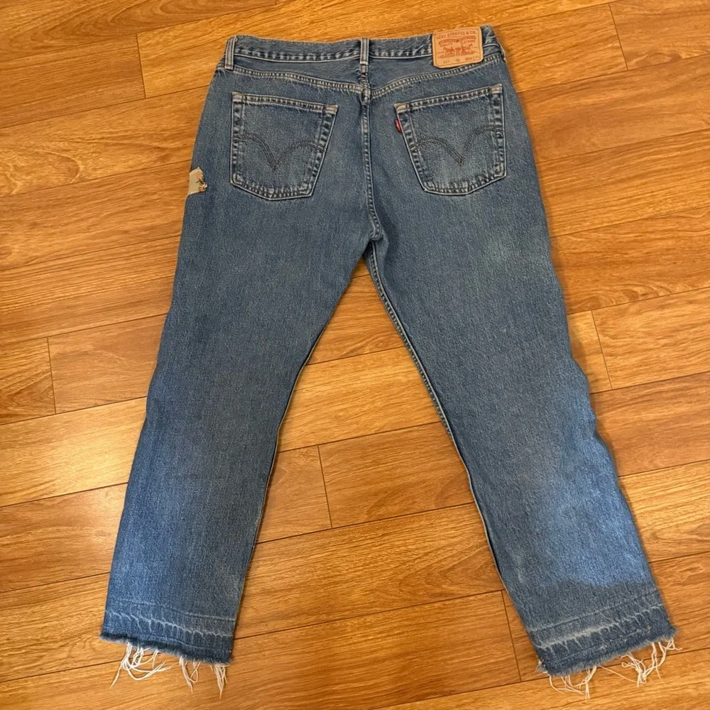 ✨ Levi’s 501 Custom Art Patch Jeans – Michelangelo Hands Mens - Picture 7 of 15